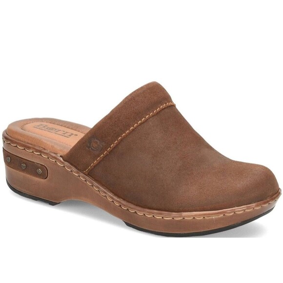 Born Bandy Women’s Suede Clog Mule size 39/8 Glazed Ginger Distressed